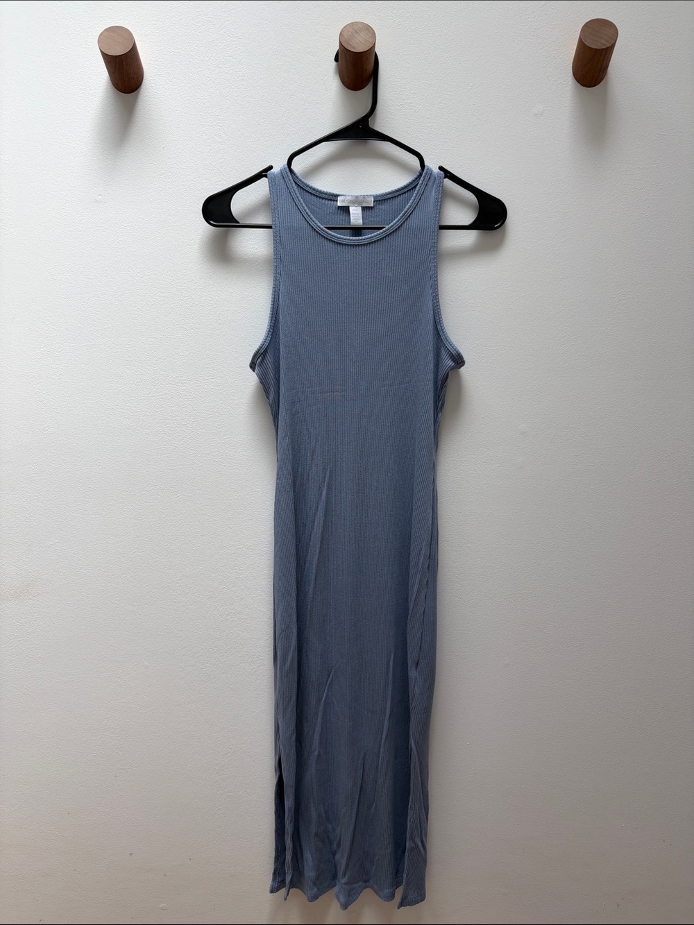 Beyond Yoga Sleeveless Ribbed Maxi Dress Dusty Blue / Gray
